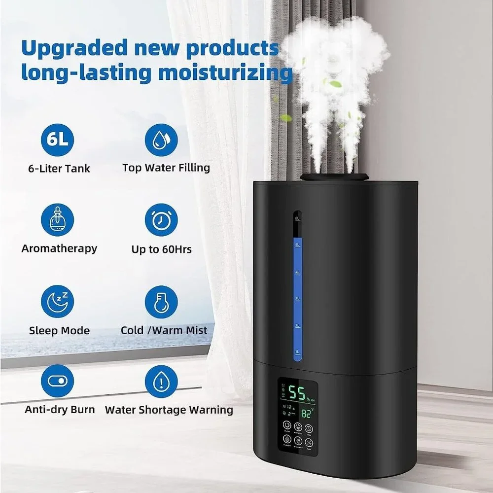 6L Humidifiers for Bedroom Large Room Home, Cool and Warm for Baby - Picture 4 of 9